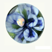 Blue Hydrangea with Heart Opal Marble Art Amy Byrd