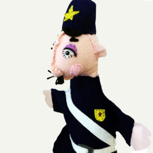handcrafted policeman puppet