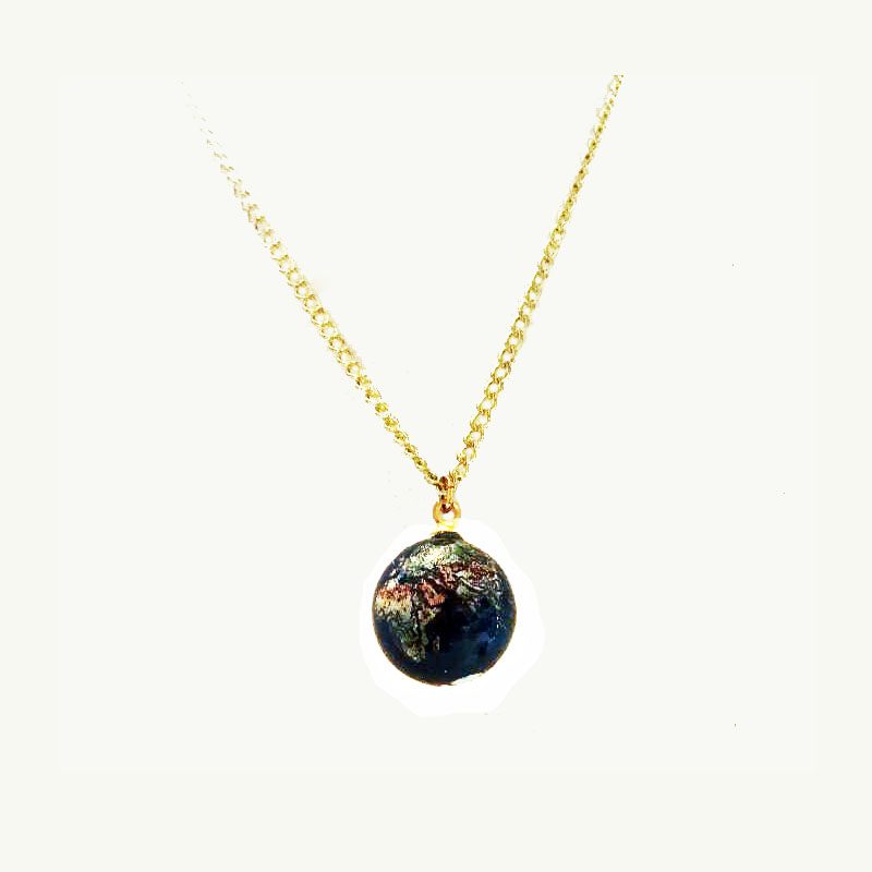 Blue Earth Pendant Necklace by Shasta Vision