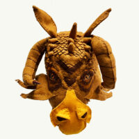 Soft sculpture Golden Dragon head
